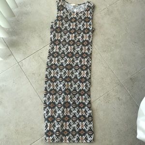 Brown and black middi dress